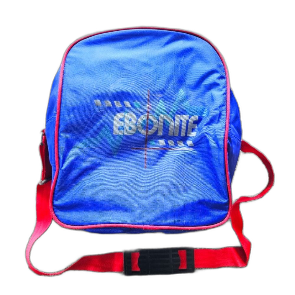 Retro 90s Ebonite Bowling Ball Bag with Shoulder Strap & Ball Holster Bottom
